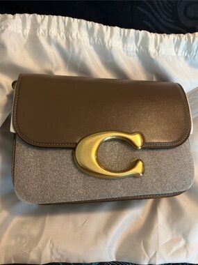 Coach Dark Stone Idol Crossbody with Gold C Accent and matching Bandit wallet